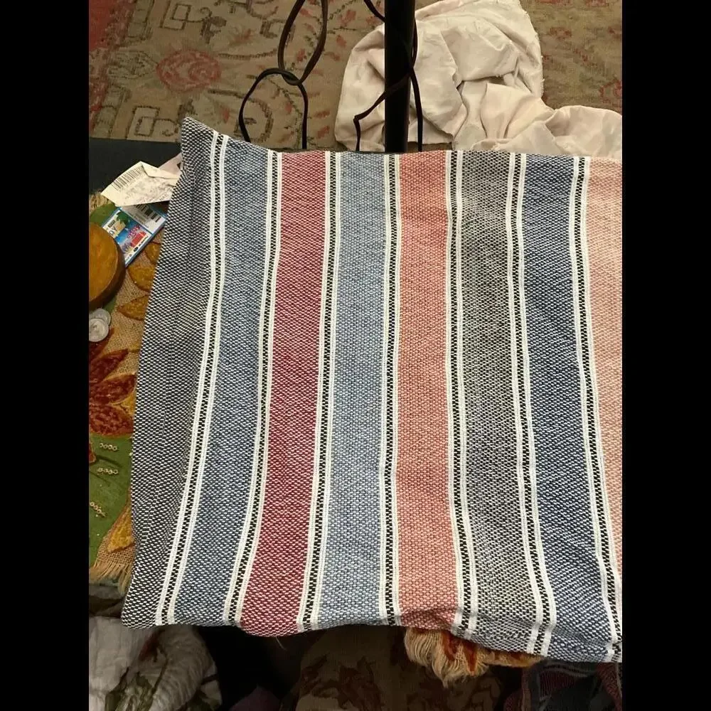 Pottery Barn Colorful Striped Cotton Silas Sailor Stripe Pillow Covers (2)